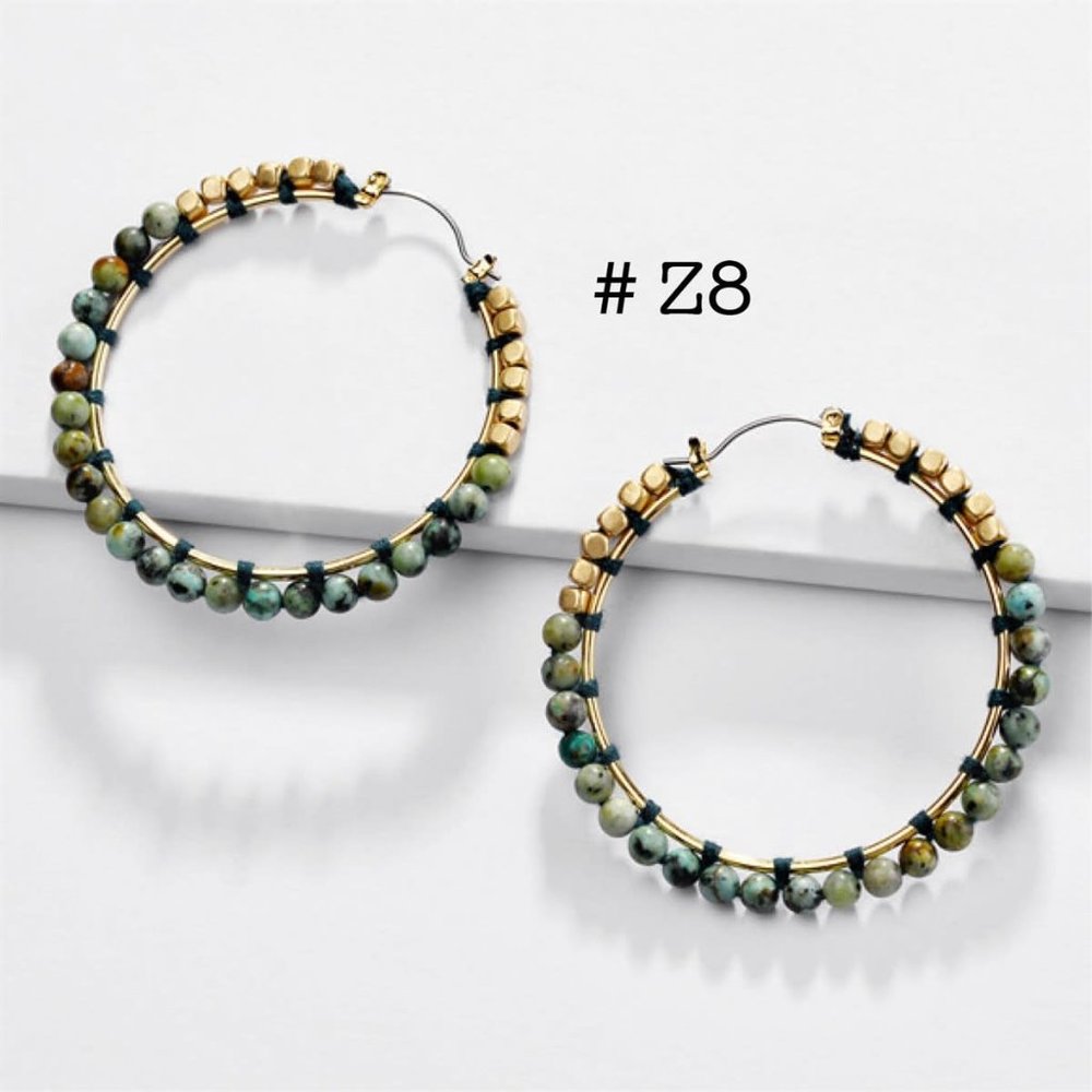 NWT Enchanting Stone Hoop Earrings